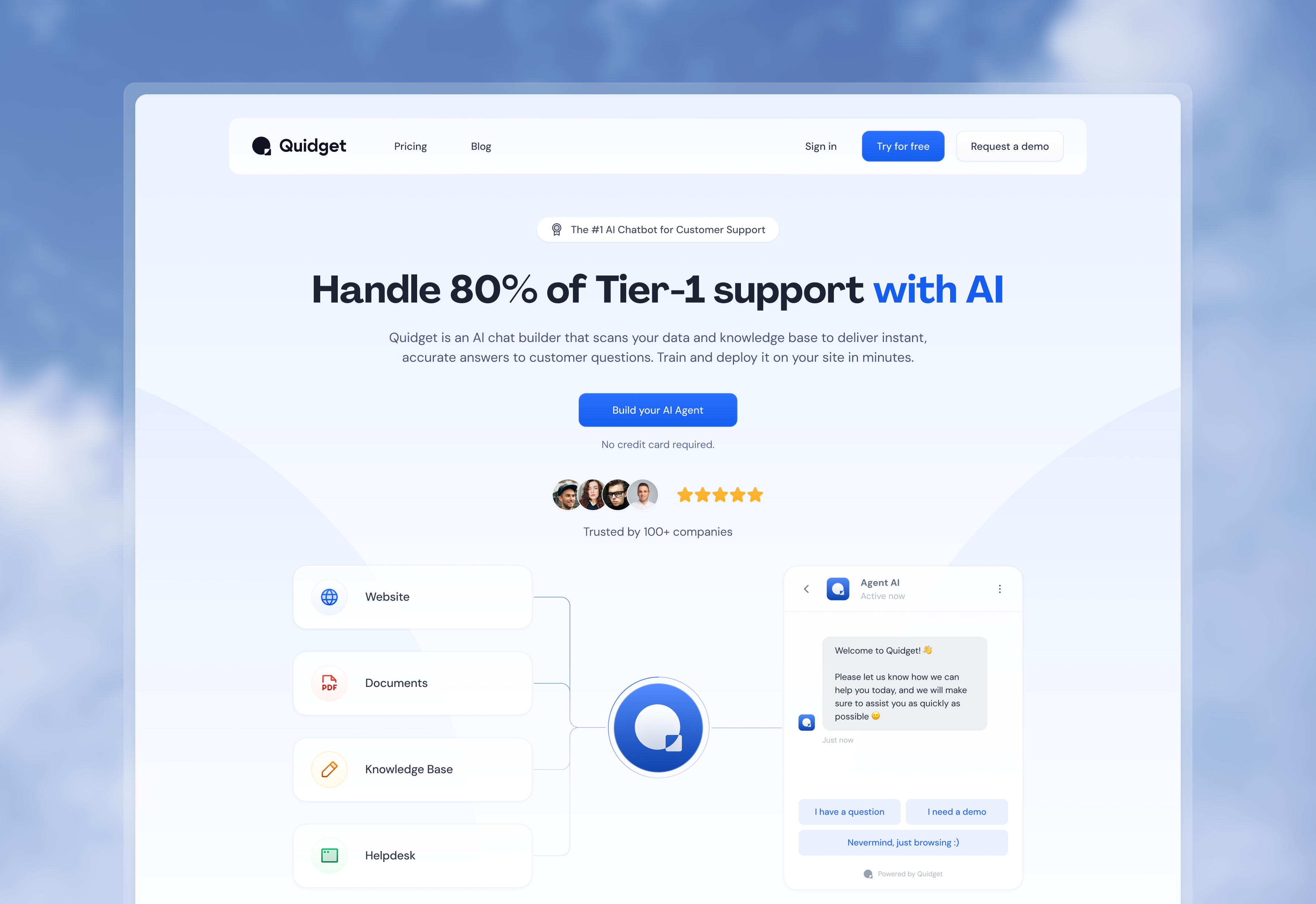 Quidget marketing website